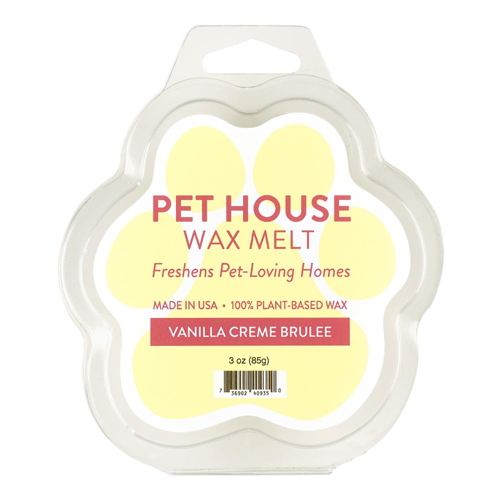 One Fur All Pet House Vainilla Crème Brûlée, melts de soja, aroma suave para mascotas.