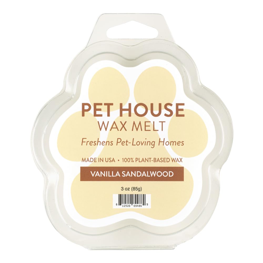 One Fur All Pet House Wax Melts vainilla y sándalo, paquete 2 para ambientar espacios.