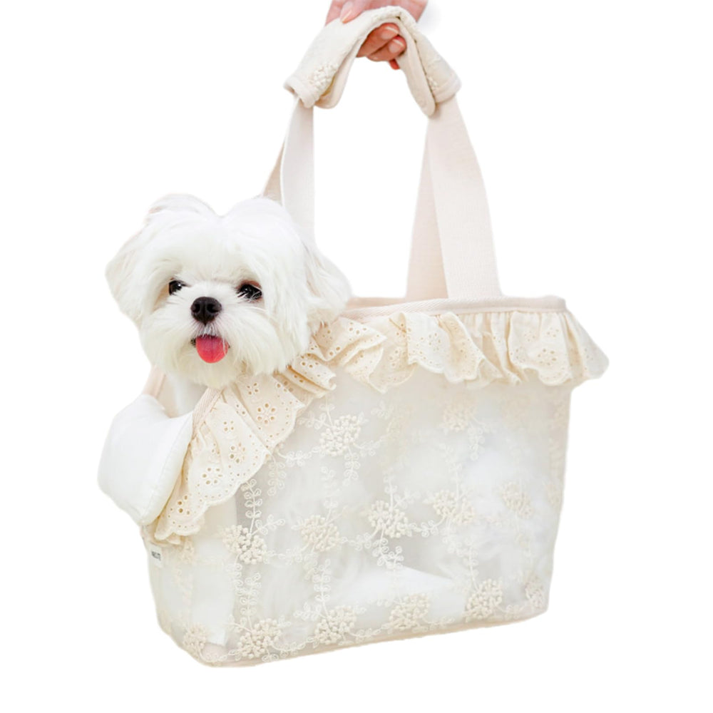 ONECUTE transportín para perro pequeño con encaje frontal y buena ventilación.