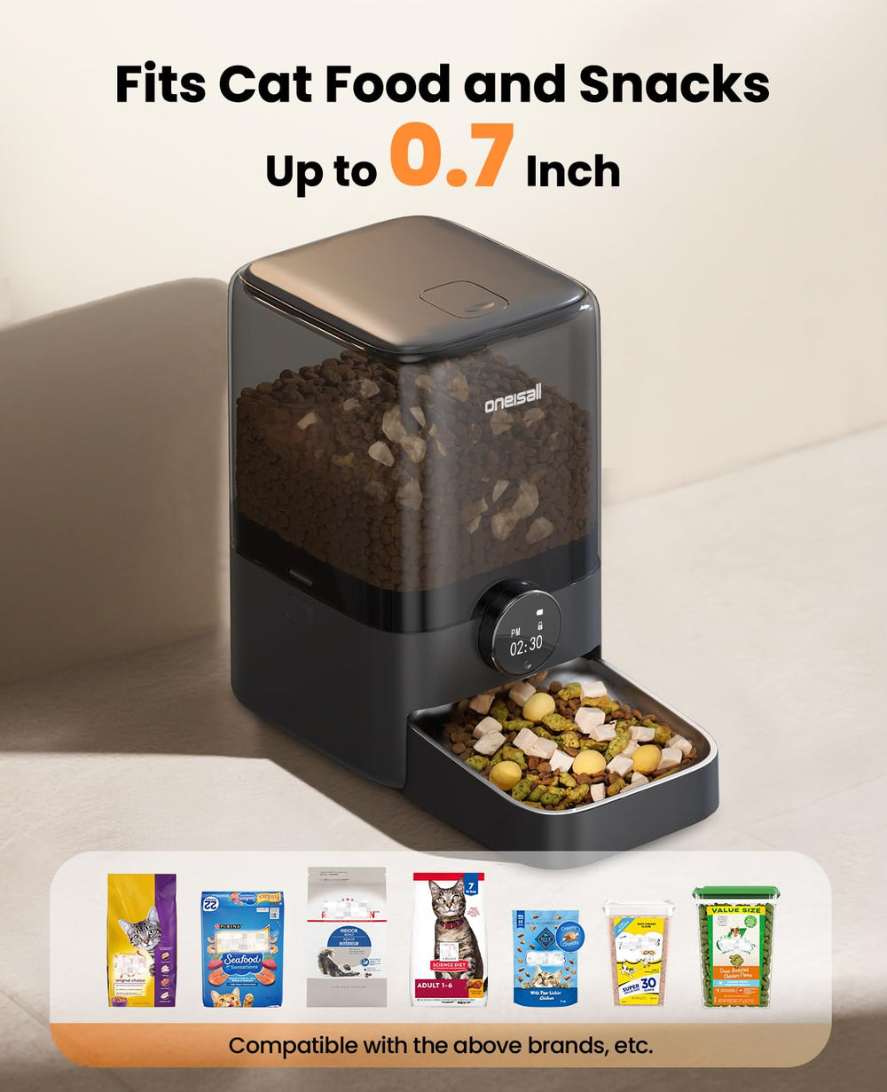 oneisall alimentador automatico para gatos, porciones de 6 g para control de raciones