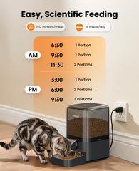 oneisall alimentador automatico para gatos, perilla de programación para configuración sencilla