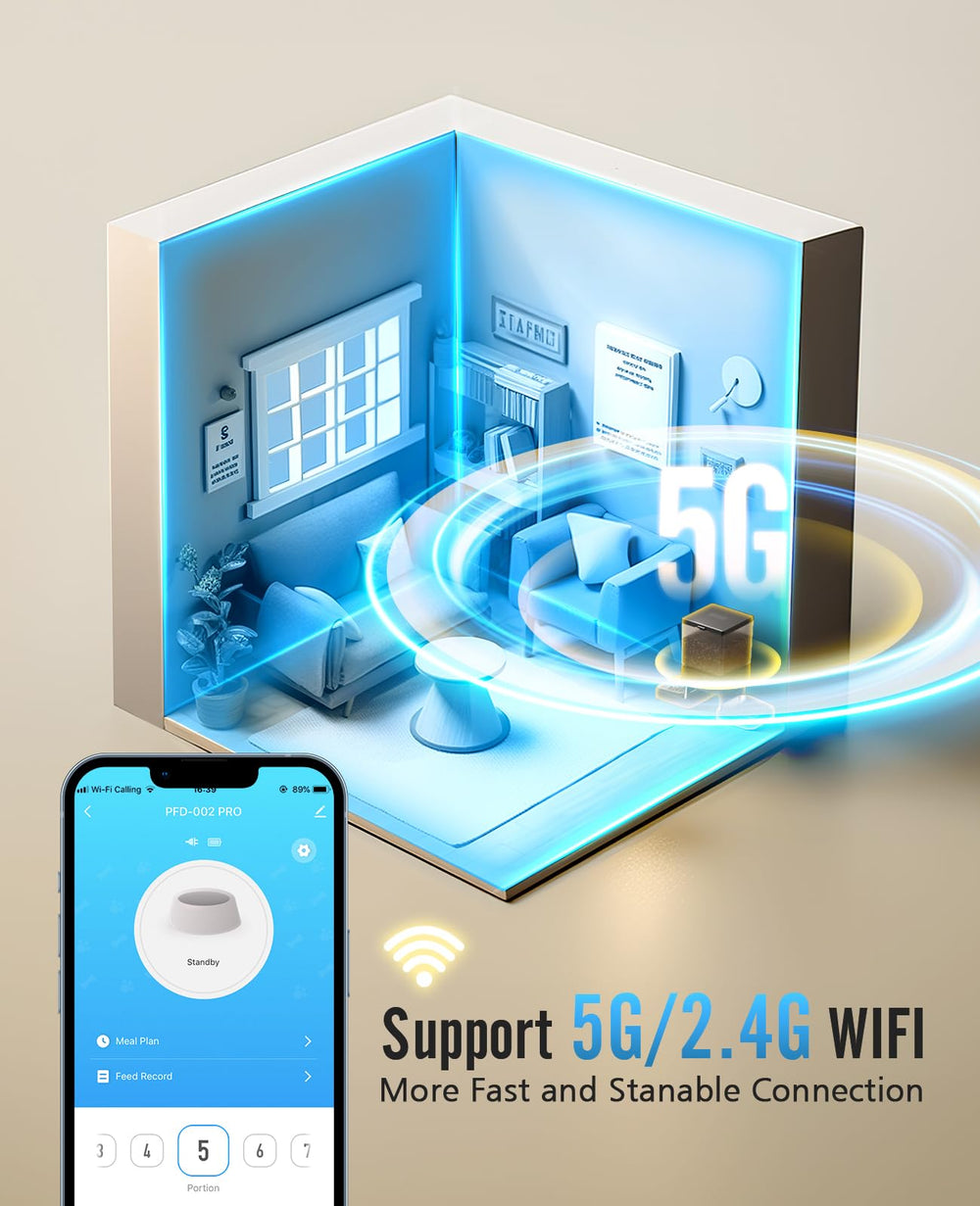 oneisall alimentador-gato-5g-wifi-tanque-5l vista interior con capacidad para dos gatos