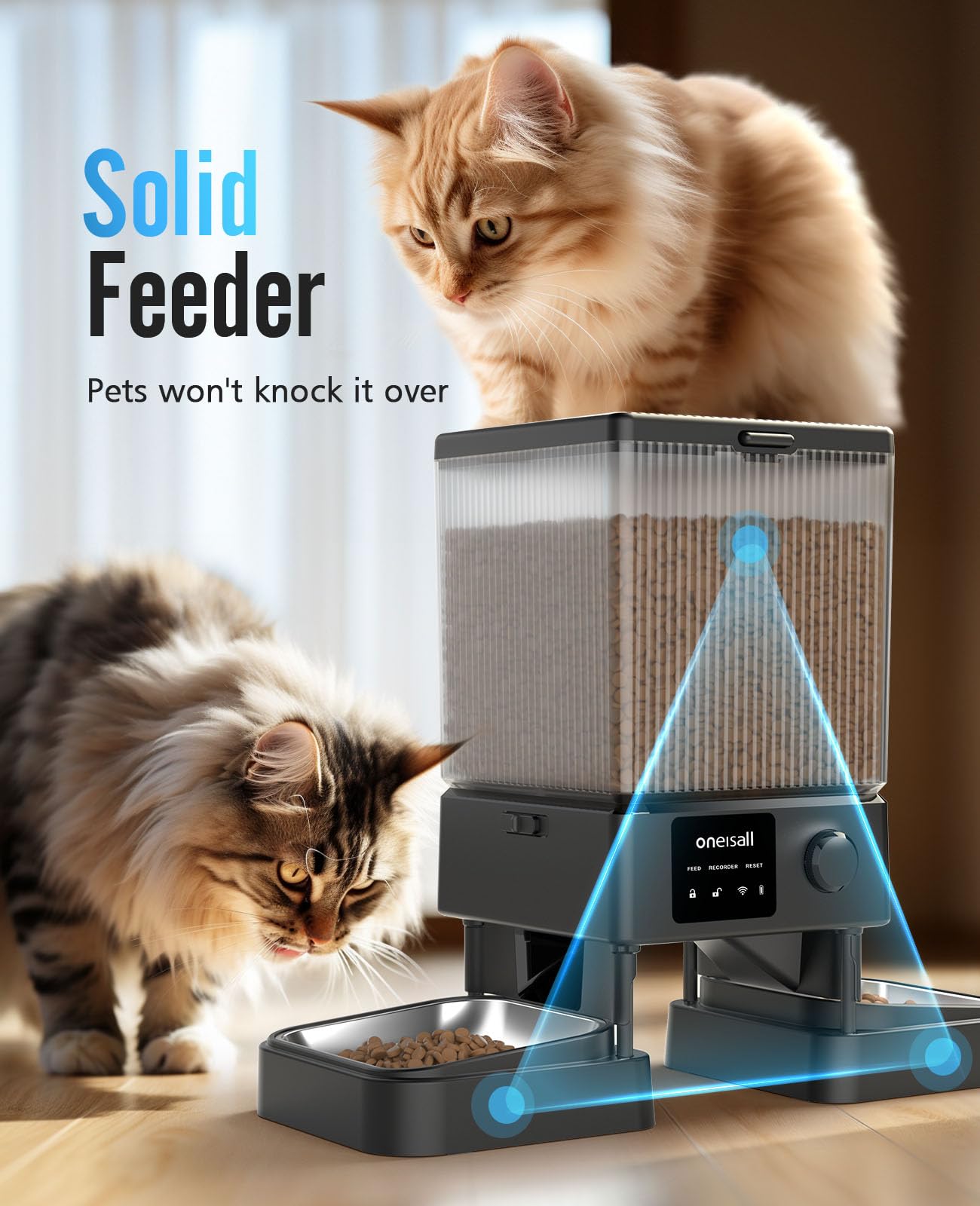 oneisall alimentador-gato-planificacion programaciones de comidas para dos gatos