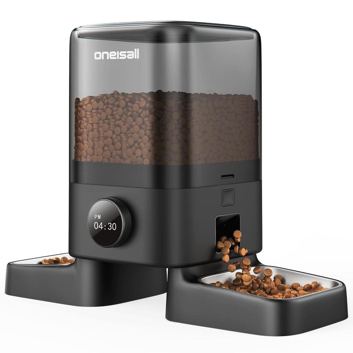 oneisall alimentador automático para gatos con dispensador de alimento para dos felinos, beneficio de dos gatos.