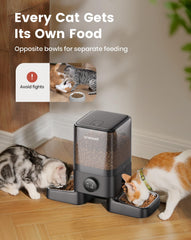 oneisall alimentador automático, tazones opuestos para comer en paz.