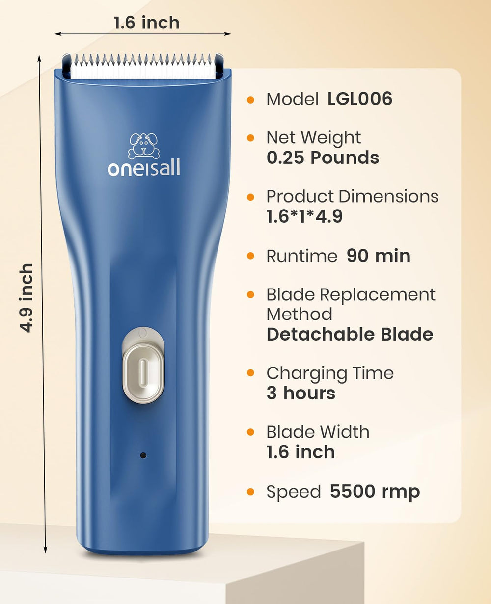Oneisall accesorios incluidos: cuchillas guía, aceite y cepillo para mantenimiento.