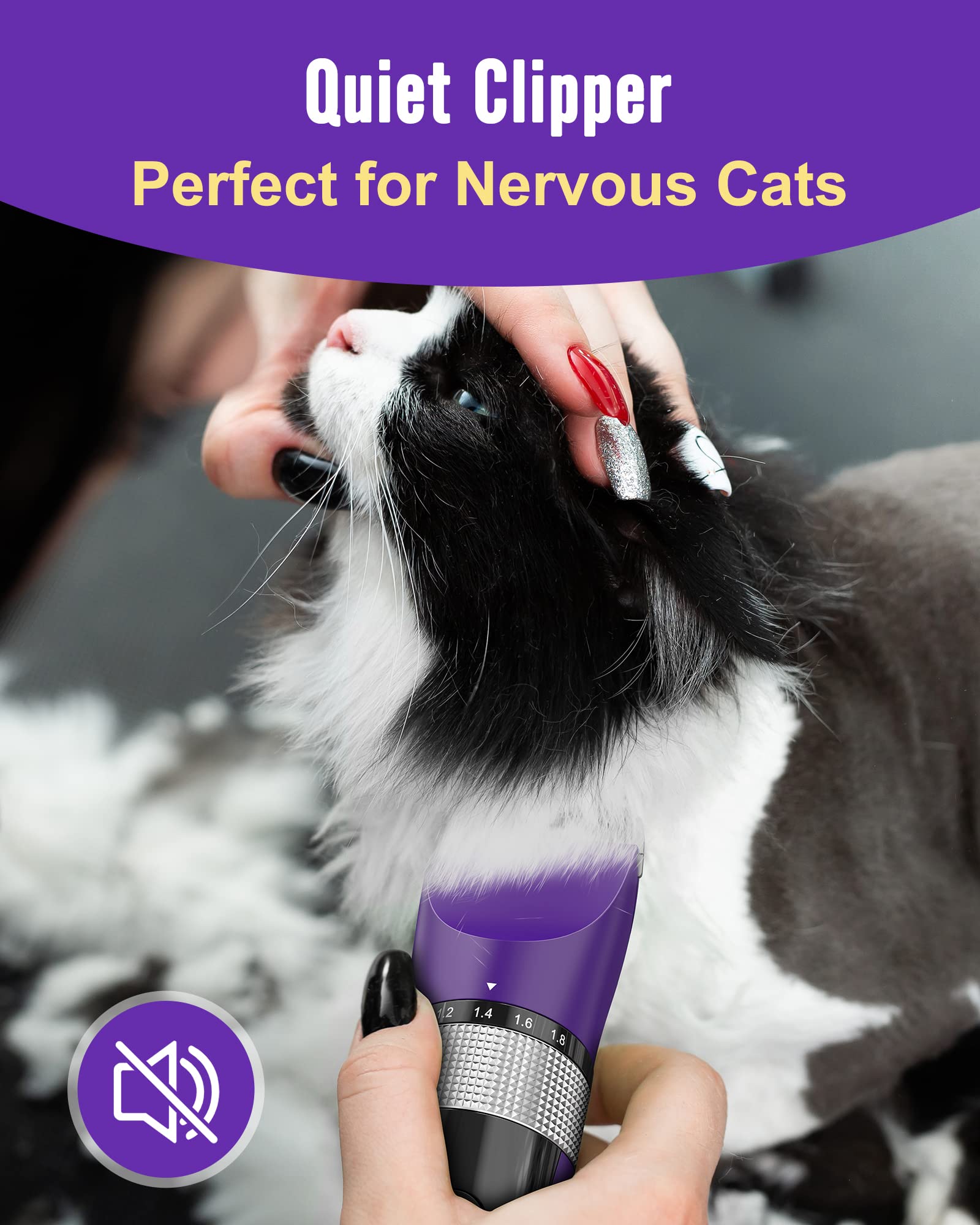 oneisall cortapelos para gatos, batería de larga duración para sesiones prolongadas