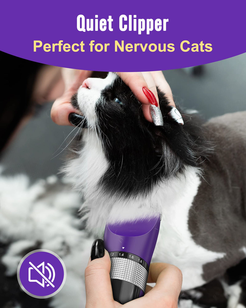 oneisall cortapelos para gatos, batería de larga duración para sesiones prolongadas