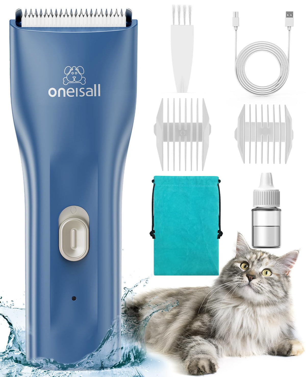 Podadora Oneisall para gatos con pelo largo; recorte suave y seguro.