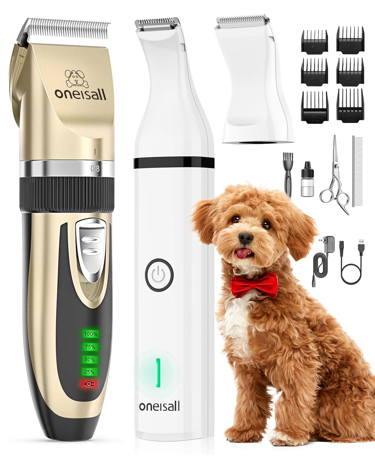 Oneisall cortapelos perro 2 en 1 para uso versátil en casa