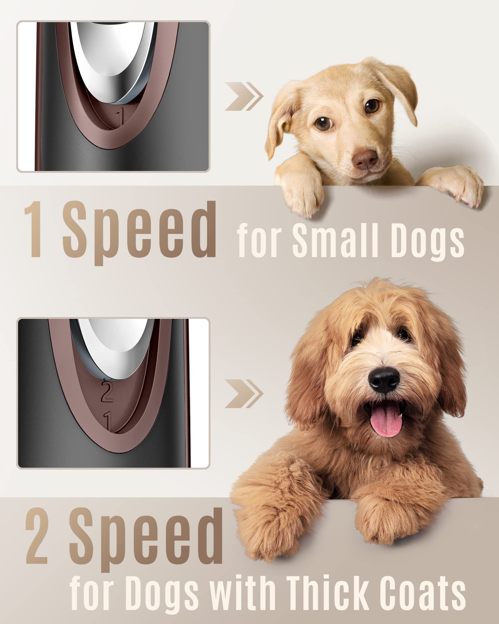 Oneisall cortapelos para perros, indicador digital para controlar la carga y uso.