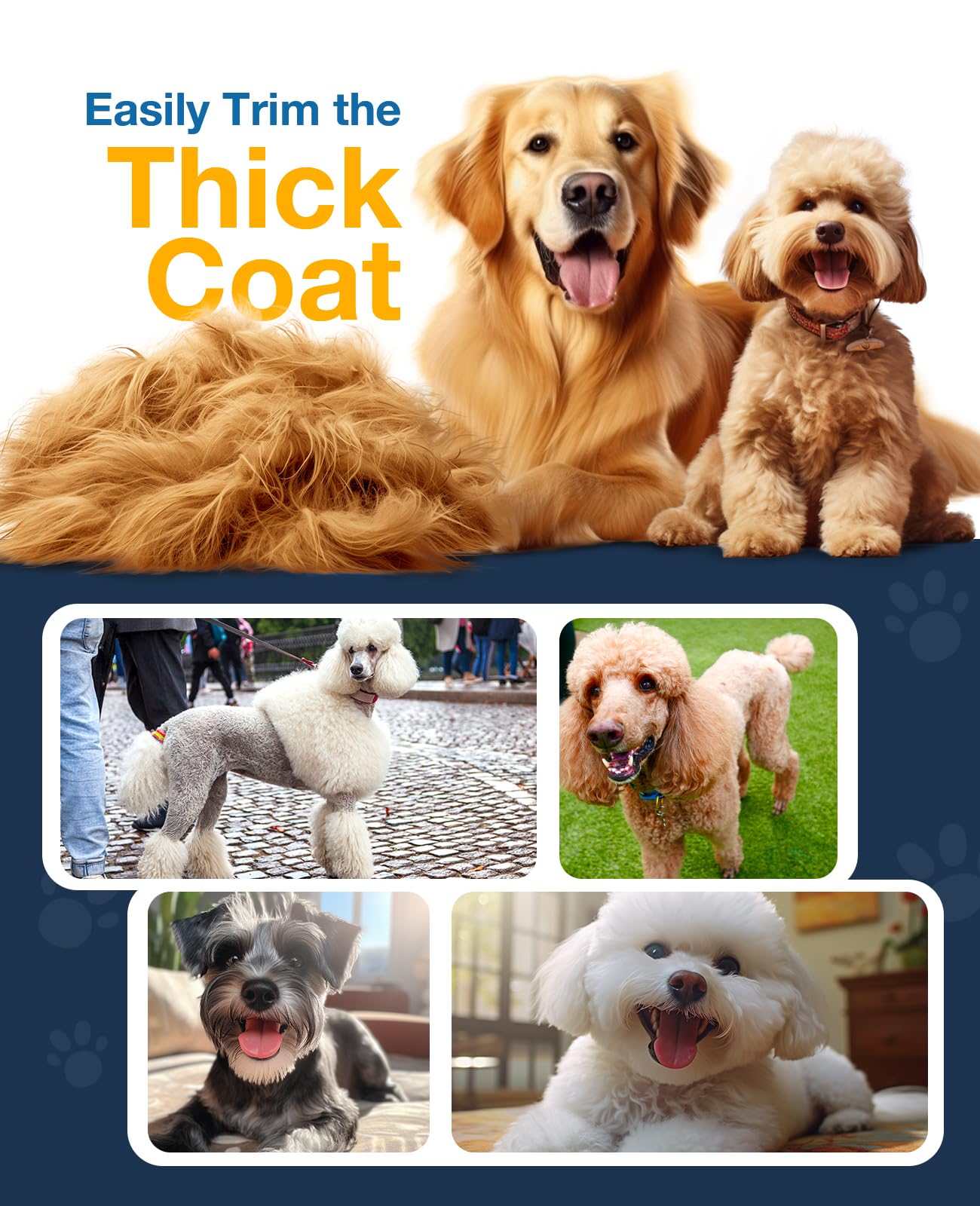 oneisall cortapelos para perros 8 peines ajustables de 3 a 25 mm para distintos estilos.