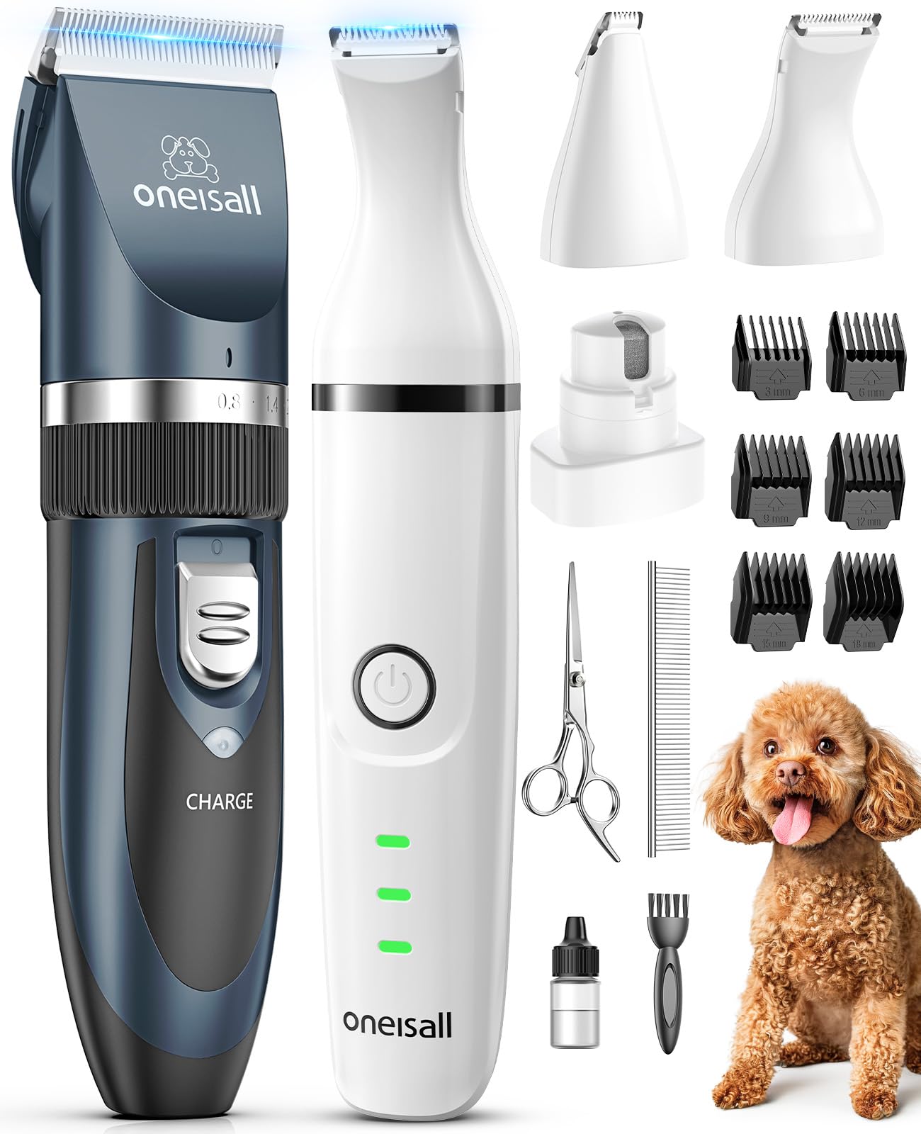 oneisall cortapelos para perros bajo ruido para sesiones de grooming