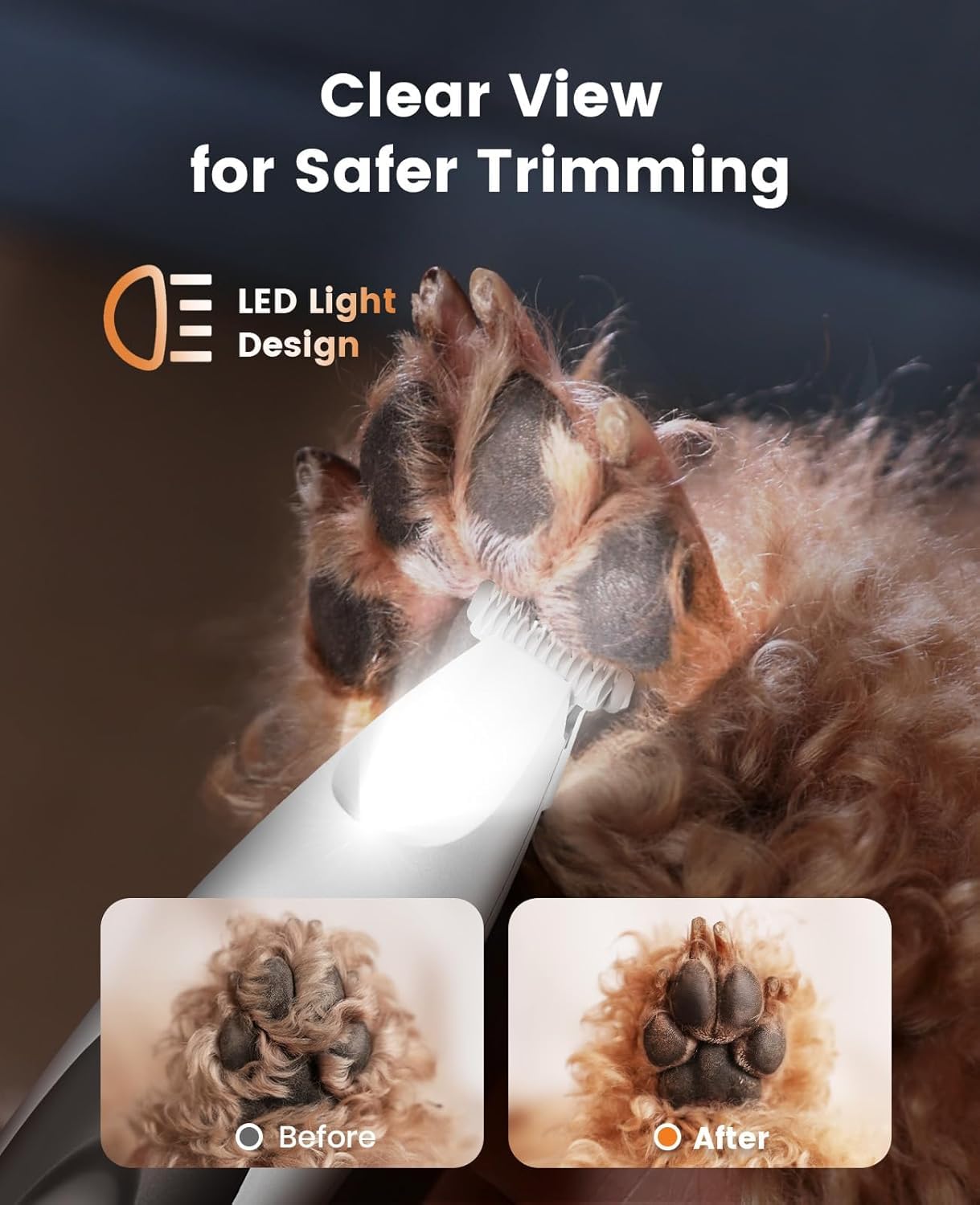 oneisall corte preciso de patas con luz para áreas difíciles