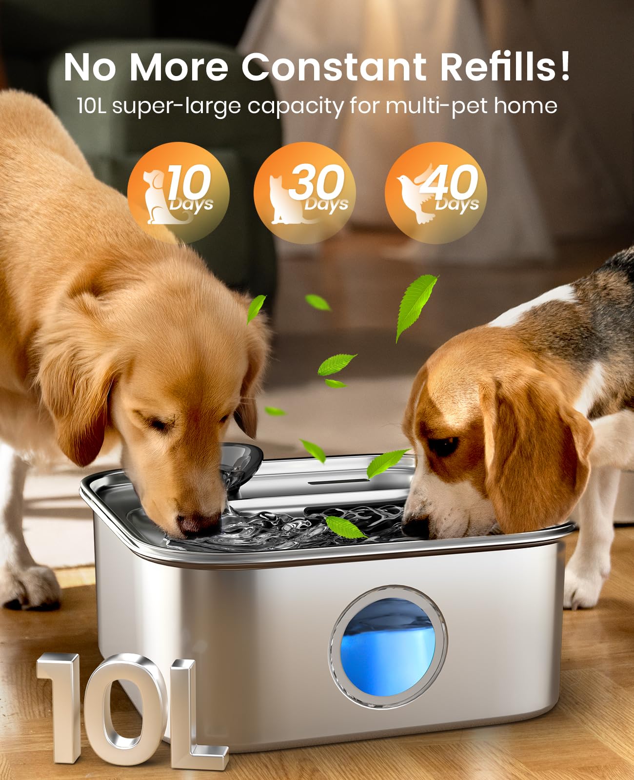 Oneisall cuenco de acero inoxidable, seguro y duradero para agua fresca.