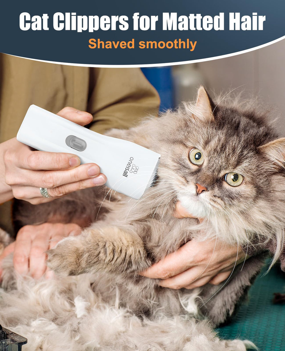 Oneisall kit cuidado gatos silencioso facilita sesiones tranquilas.