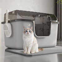 Oneluck caja de litter grande con tapa transparente para observar al gato