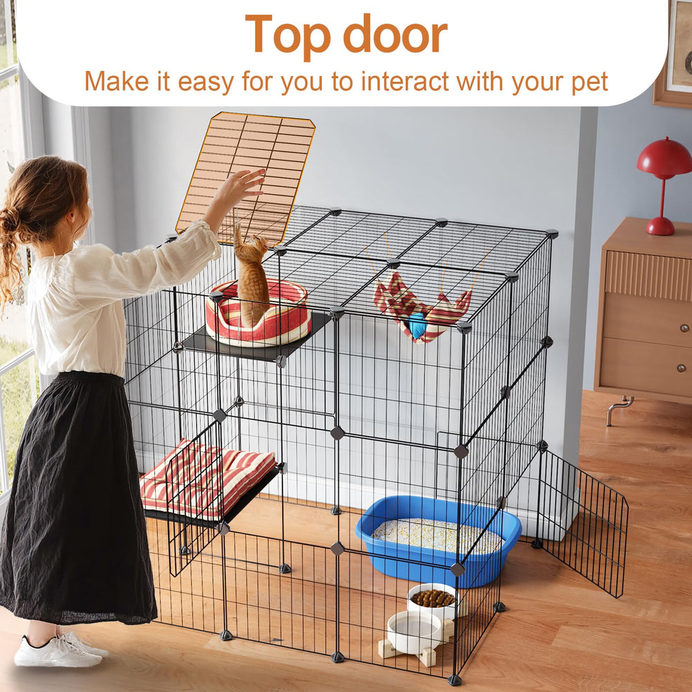 Oneluck Catio con dos puertas facilita acceso seguro y supervisión