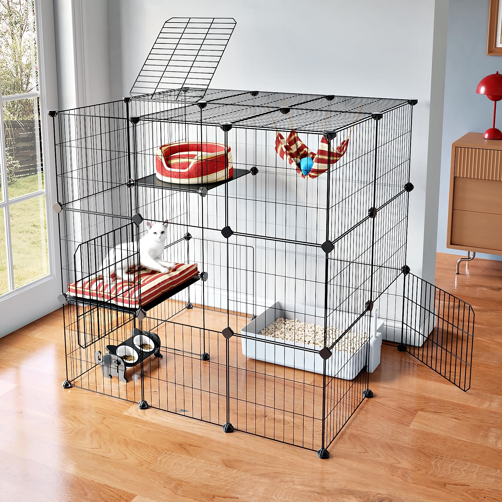 Oneluck Catio interior para un gato, ideal para juego seguro