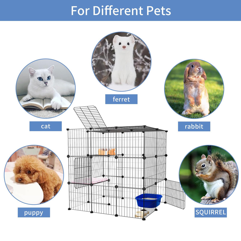 Oneluck Catio con plataforma doble para zonas de descanso y almacenamiento