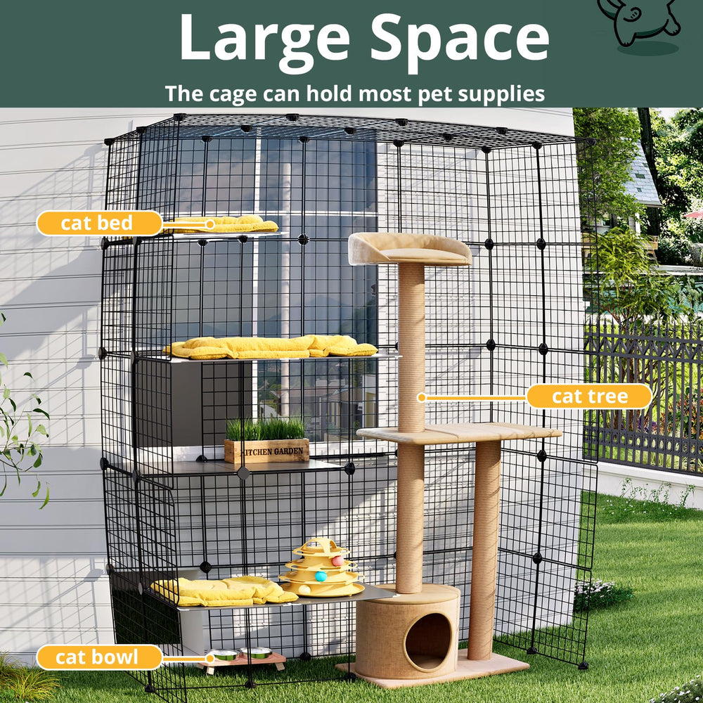 Oneluck jaula-alambre-desmontable para gatos, limpieza sencilla