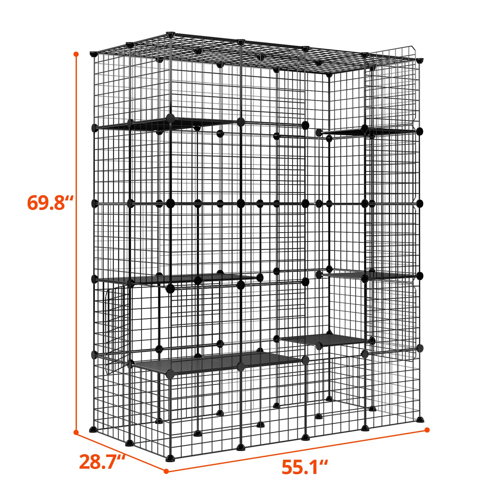 Oneluck jaula interior con amplio espacio de ejercicio para gatos