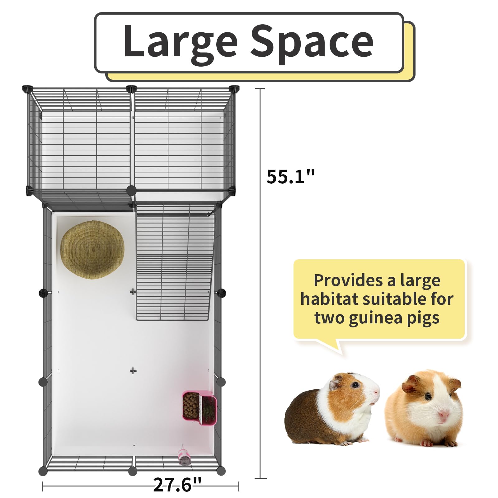 Espacio amplio para tu mascota pequeña, ideal para conejillo de indias