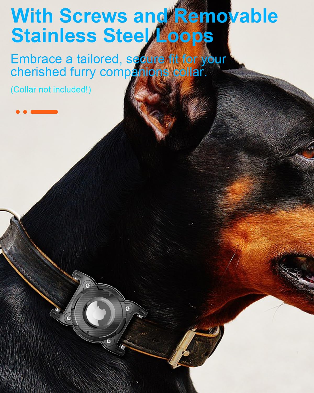 Airtag para collar de perro con sellado y silicona central.