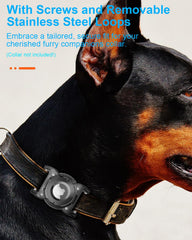 Airtag para collar de perro con sellado y silicona central.