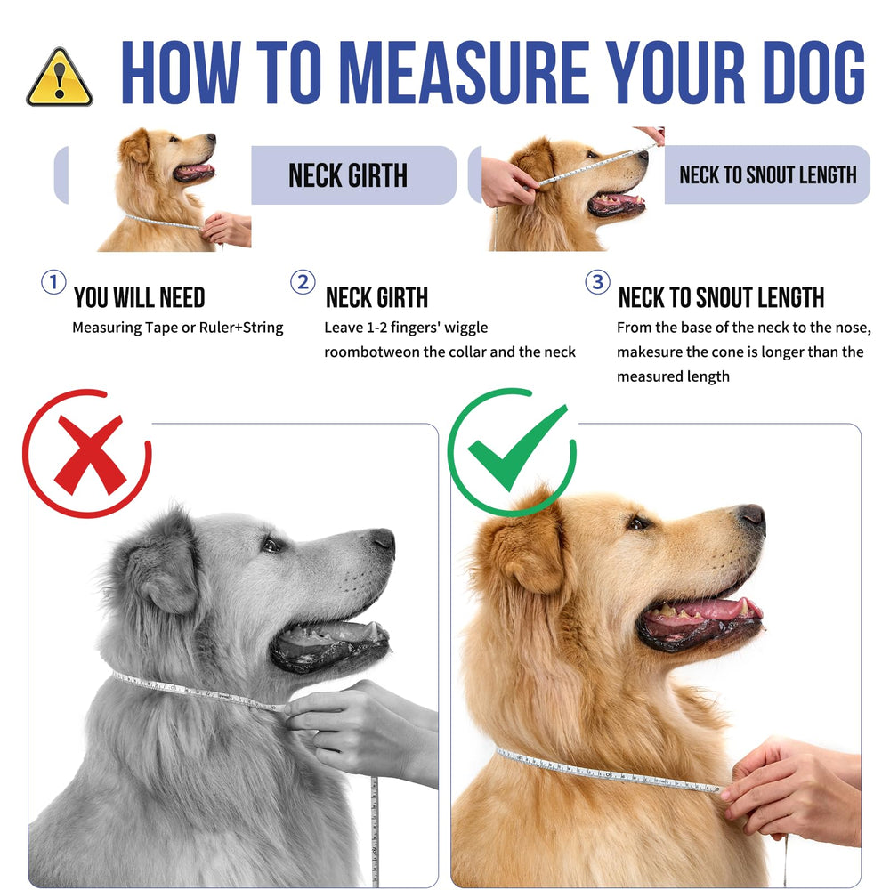 OneTigris ajuste seguro cono perro azul talla M para evitar deslizamientos.