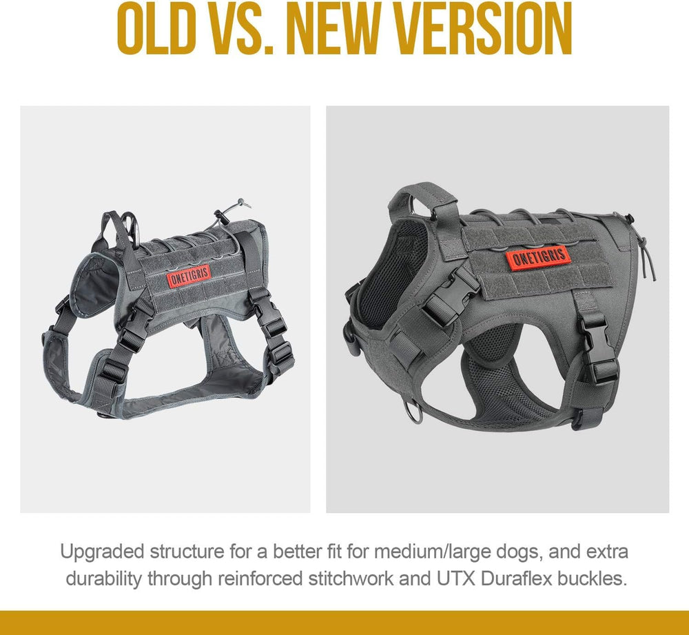 ONETIGRIS sistema MOLLE gris, permite añadir bolsillos y parches para personalizar.