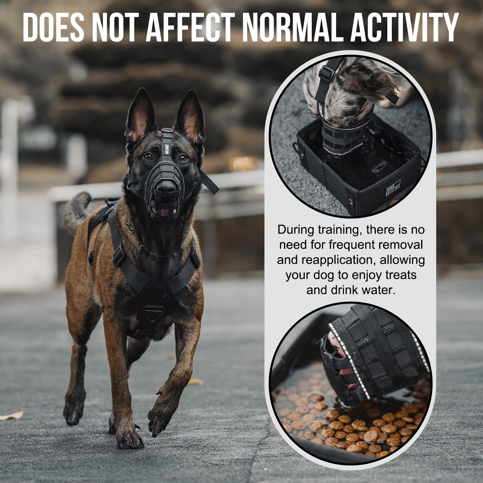 OneTigris bozal perro para prevenir mordida durante entrenamiento.