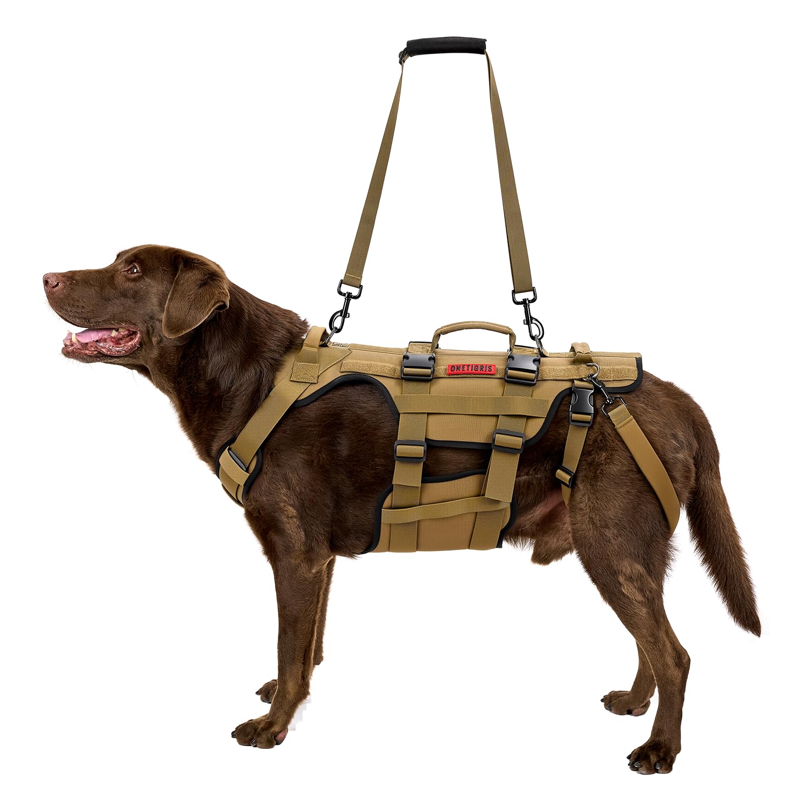 ONETIGRIS diseño configurable arnés perro, uso versatil para distintas situaciones.