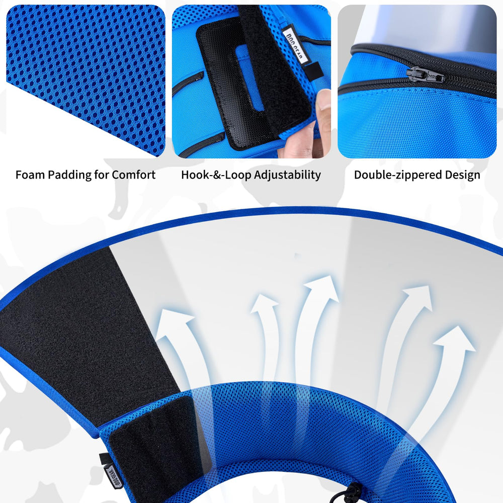 OneTigris escudo transparente cono perro azul talla M: protección adicional.