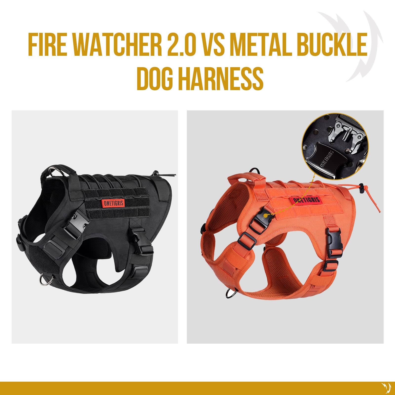 ONETIGRIS Fire Watcher 2.0: acolchado en nylon 1000D para mayor comodidad.