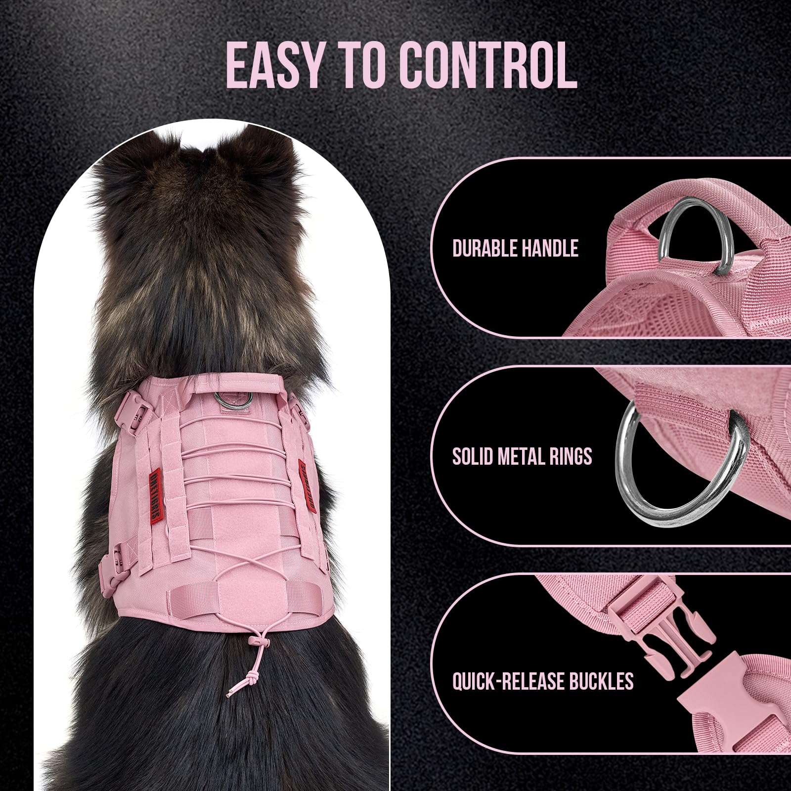 OneTigris arnés con asa superior para control durante caminatas.