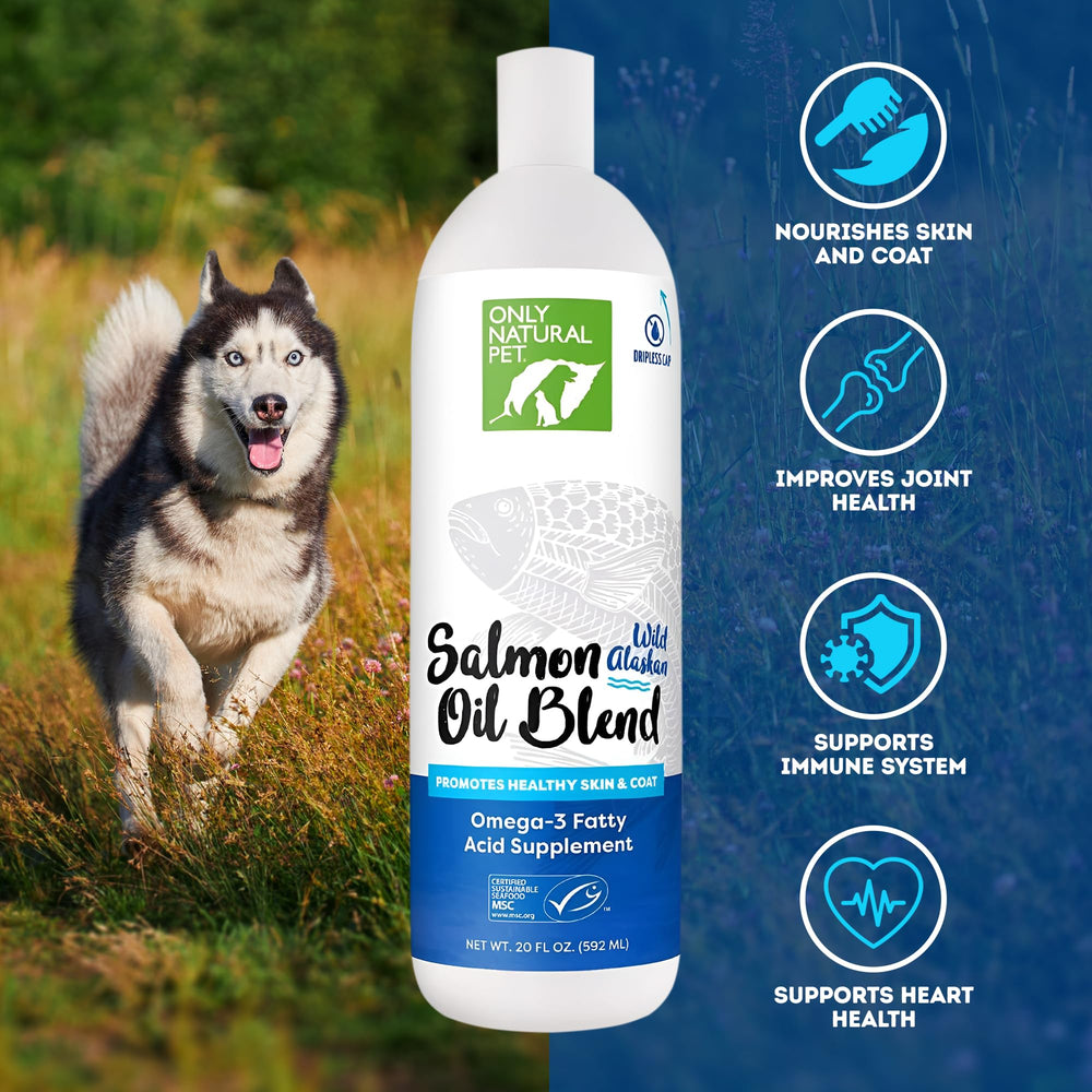 Only Natural Pet Aceite Salmón Alaska Gotero, dosificación fácil para mascotas
