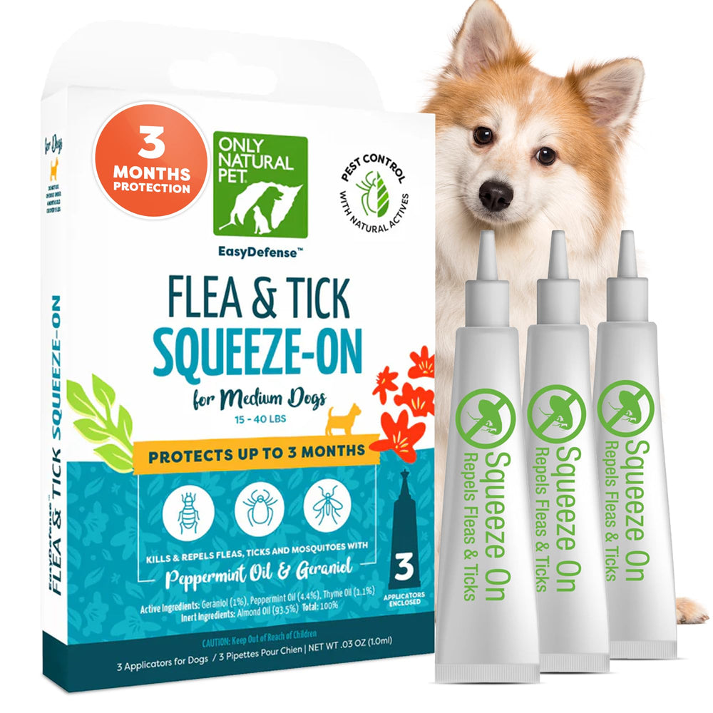 Only Natural Pet EasyDefense: aplicación entre hombros para protección natural del perro.