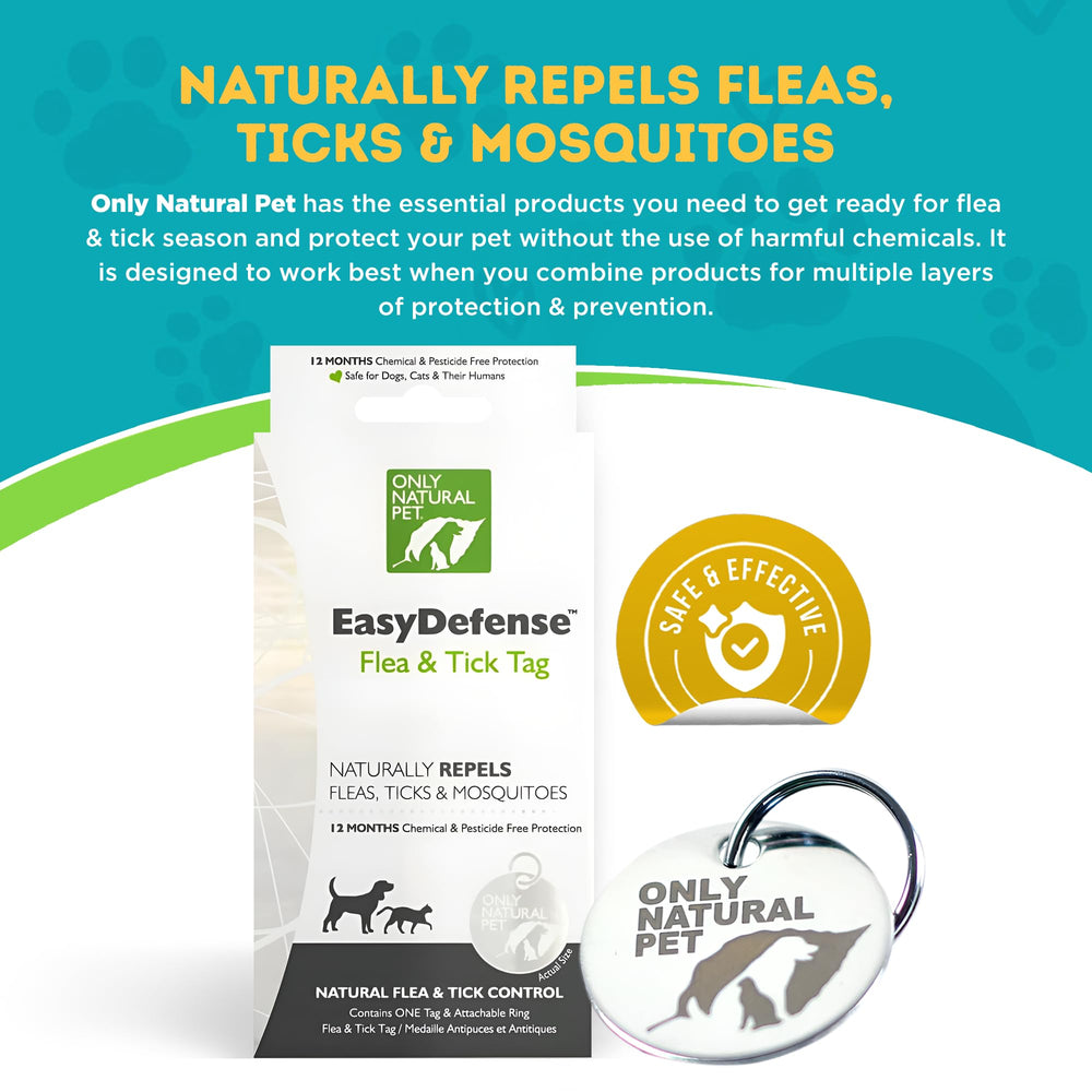 Only Natural Pet EasyDefense etiqueta collar resistente al agua para aventuras al aire libre.