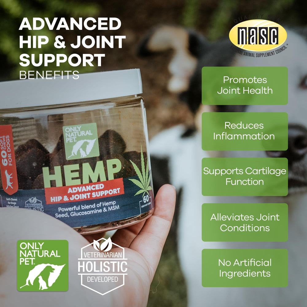 Only Natural Pet Hemp Advanced Mobility, mejillon-labio-verde para inflamacion suave.