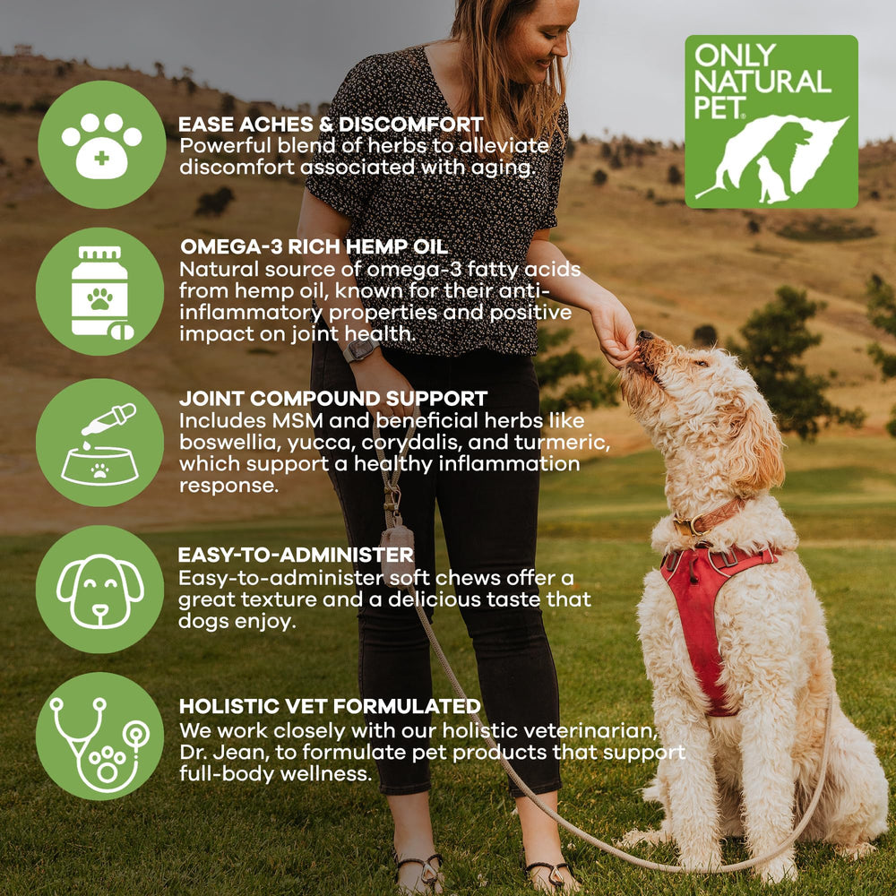 Only Natural Pet Hemp Advanced Mobility, semillas-canamo-y-acidos-grasos beneficiosos para articulaciones.