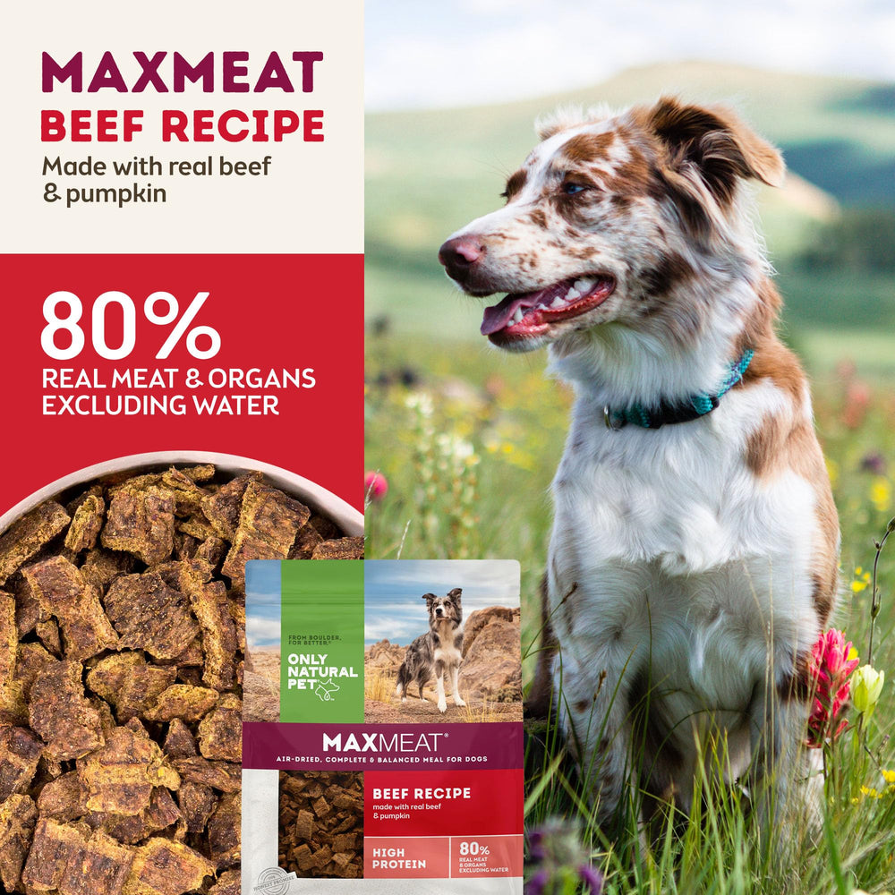 Only Natural Pet MaxMeat snack-perro-res, recompensa saludable para entreno.