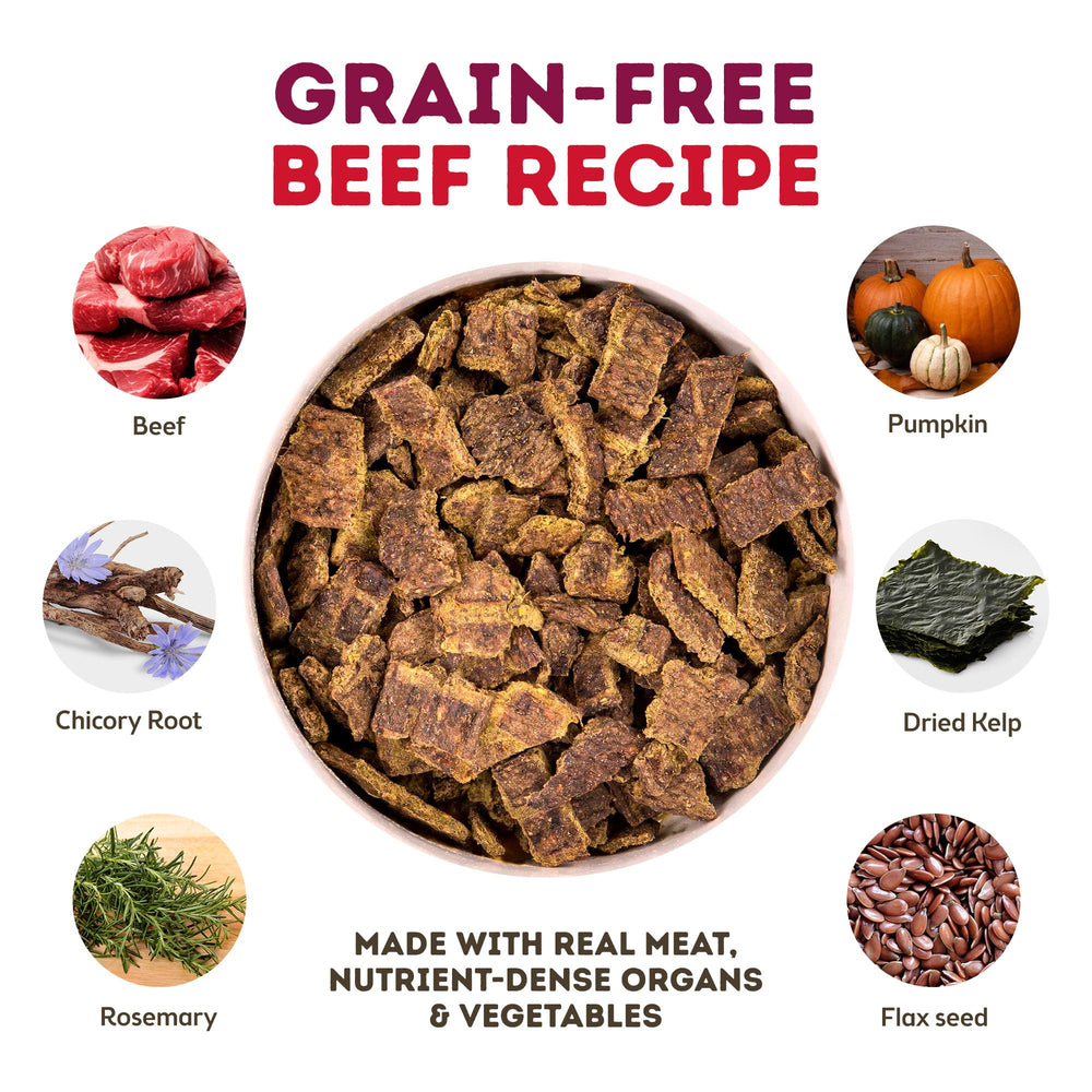 Only Natural Pet MaxMeat trozos-secos-aire-res, proteína concentrada para perros activos.