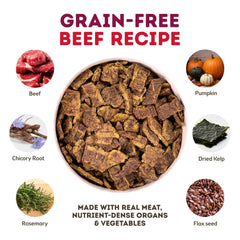 Only Natural Pet MaxMeat trozos-secos-aire-res, proteína concentrada para perros activos.