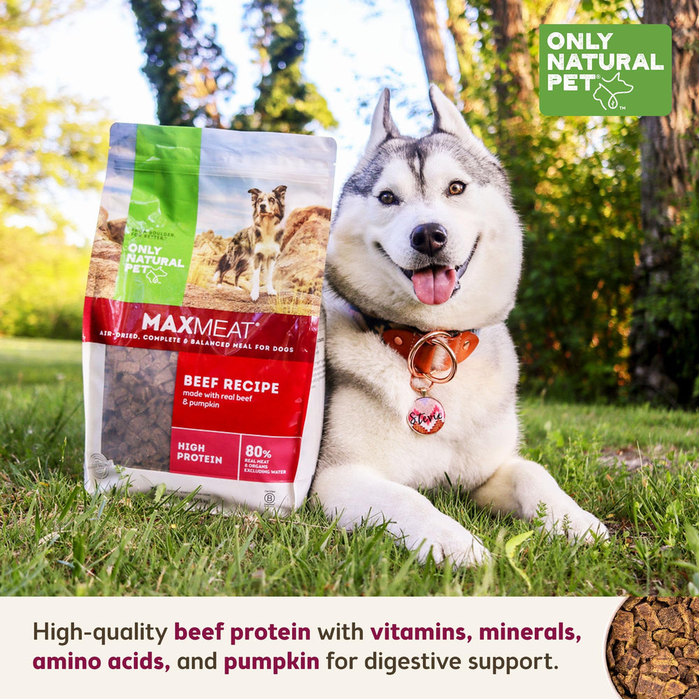 Only Natural Pet MaxMeat uso-diario-perro-res, combina facilidad y nutrición en casa.
