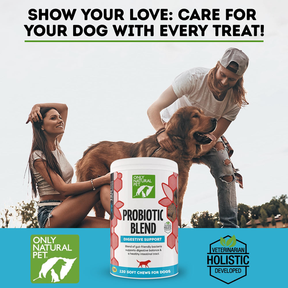 Frasco de 120 unidades de Only Natural Pet Probiótico, potentes cepas para digestión.