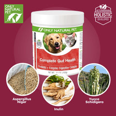 Only Natural Pet Probioticos digestivos en polvo para equilibrio de la flora intestinal.