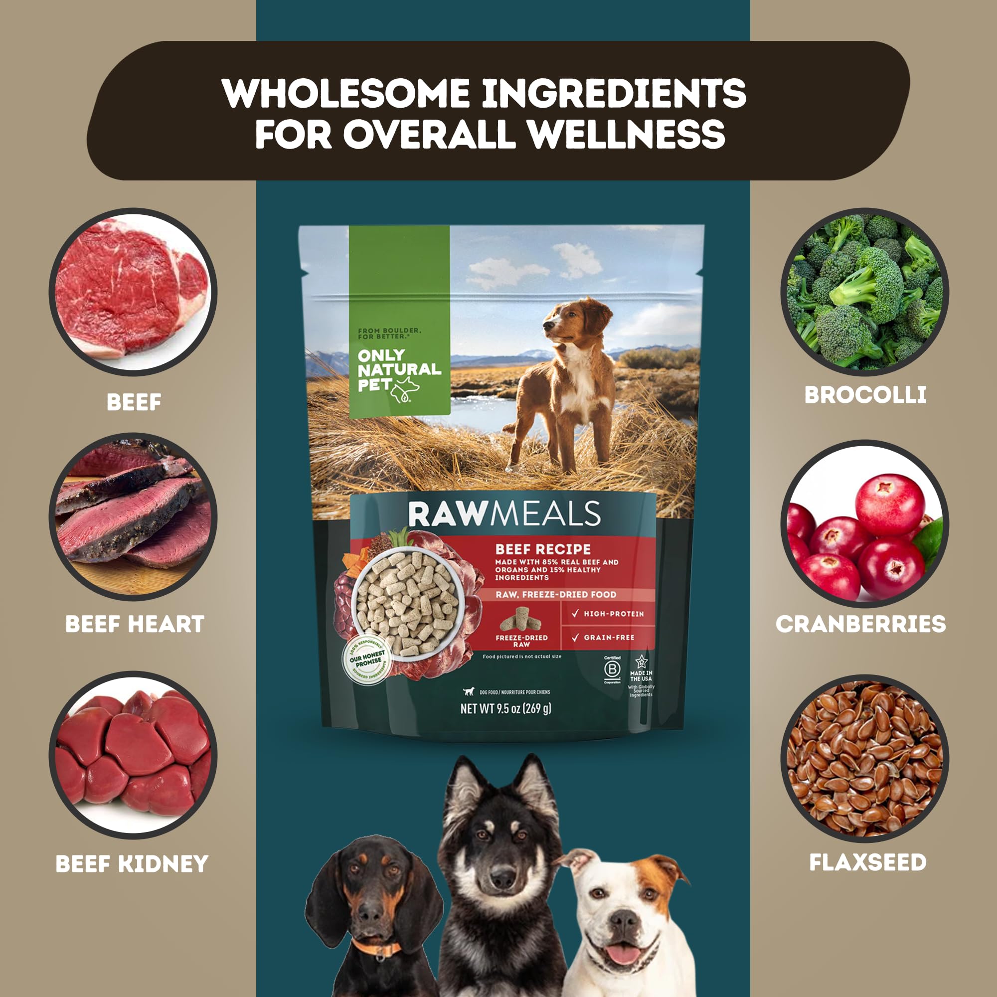 Only Natural Pet RawMeals frutas-verduras-mezcla: complemento natural con vitaminas