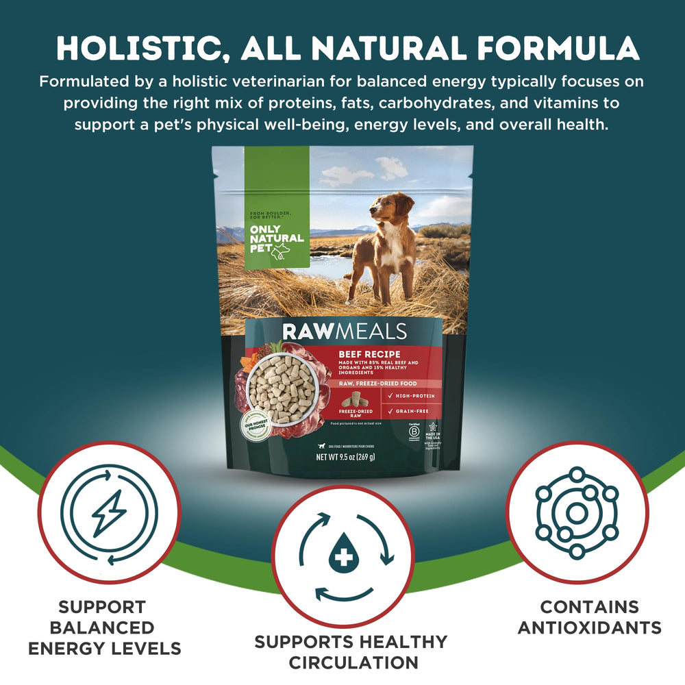 Only Natural Pet RawMeals rehidratando-agua-tibia: mejora la consistencia para comer