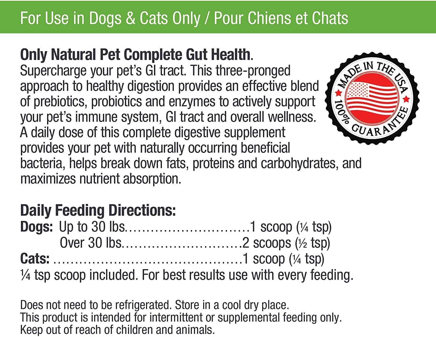 Only Natural Pet Apto para todas las razas y tamaños de mascotas.